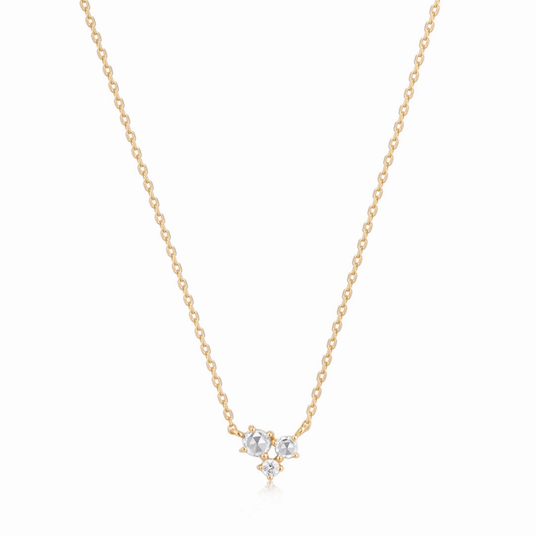 NORMA | Rose Cut Triple White Sapphire Necklace