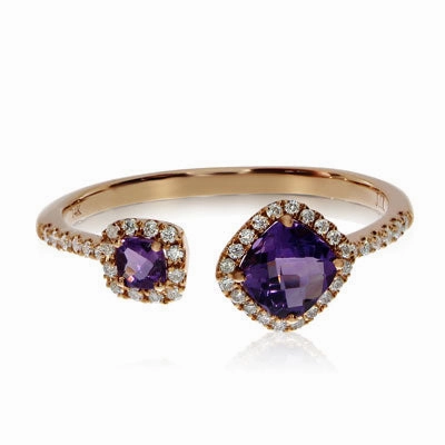 Offset Amethyst Ring