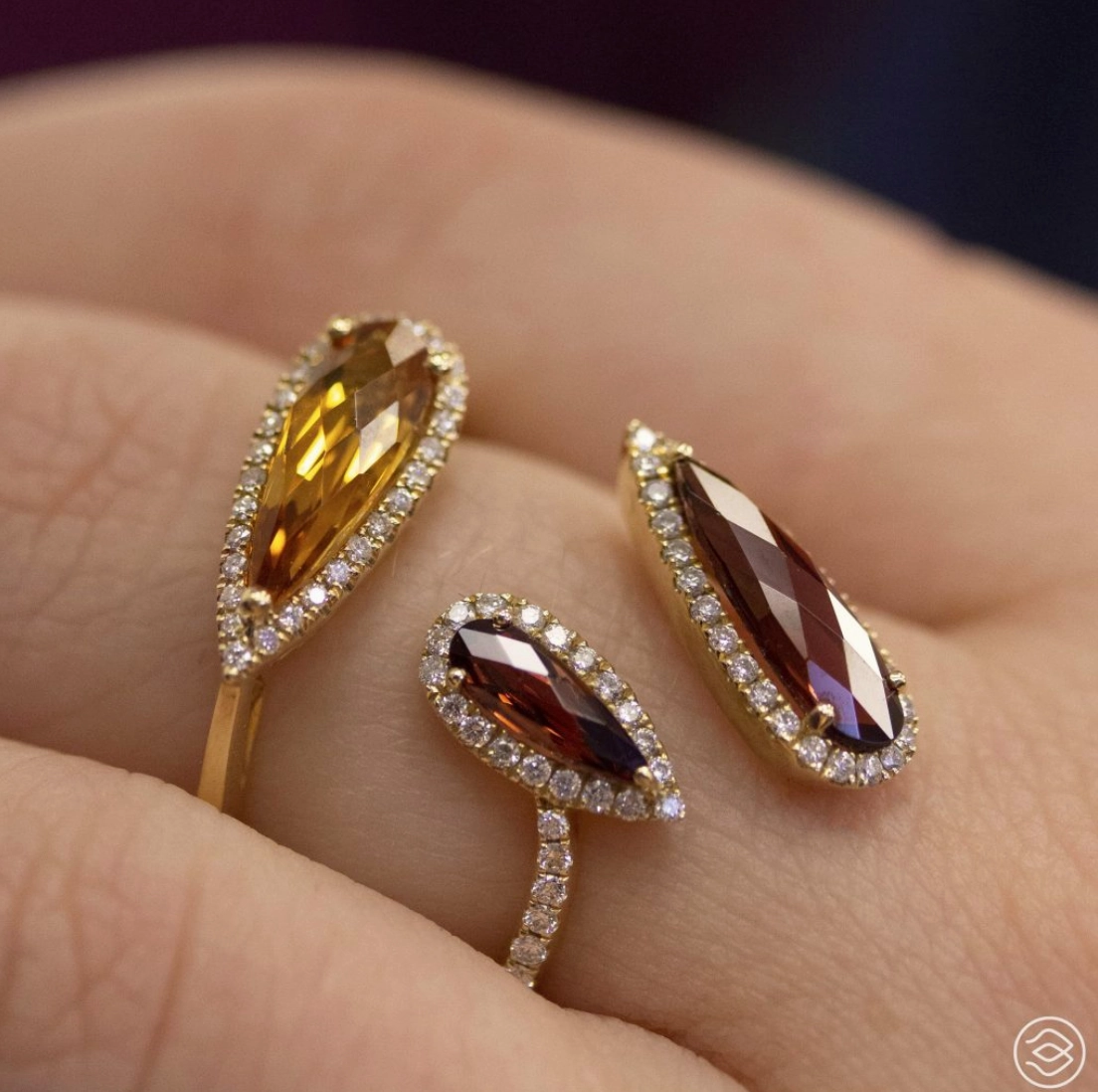 Offset Diamond Duo Pear