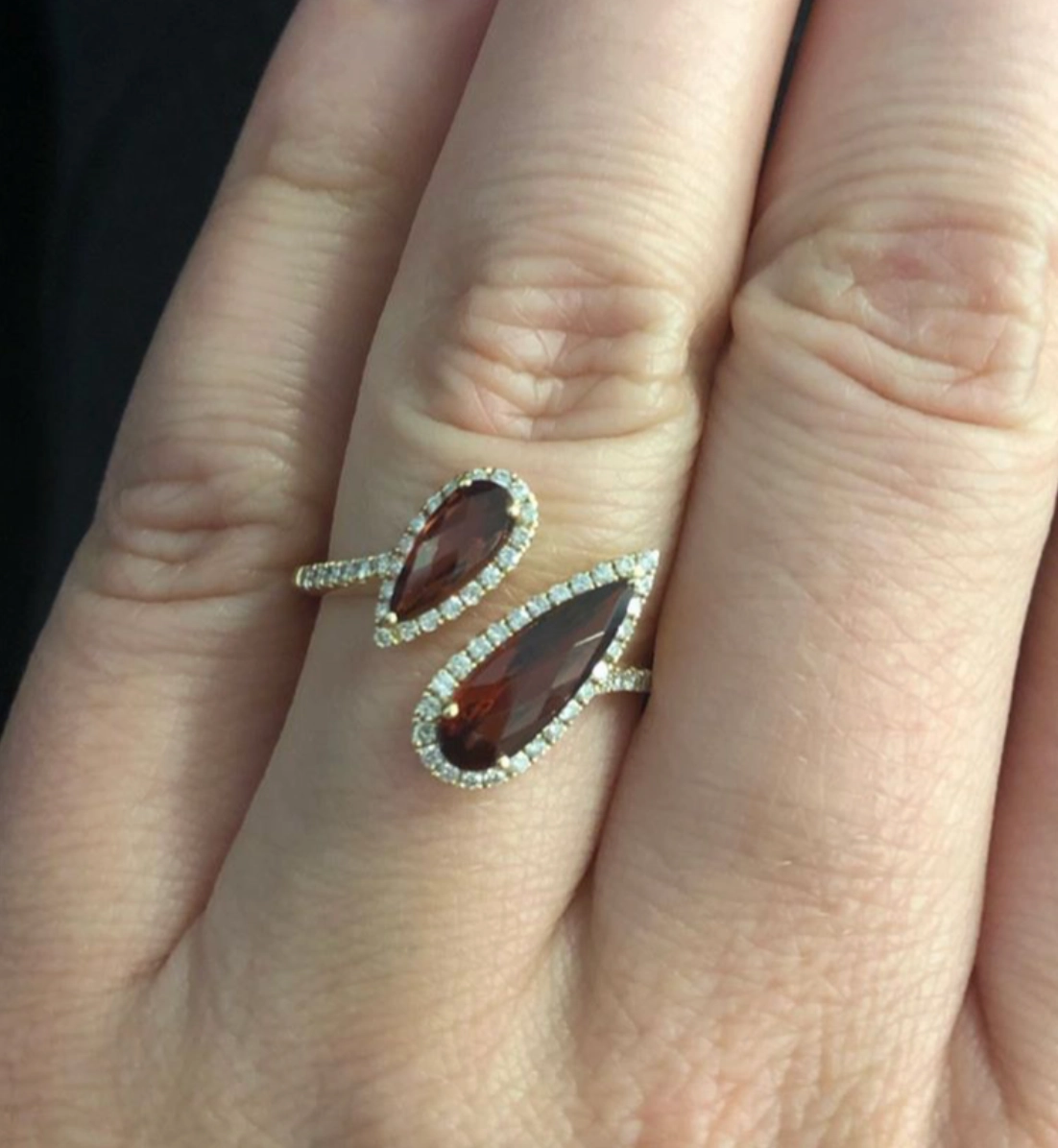 Offset Diamond Duo Pear
