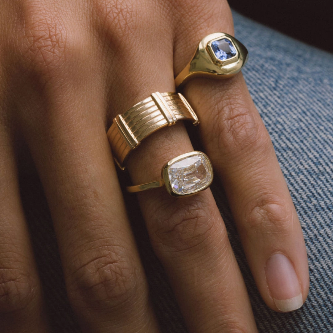 OLD MINE LAB DIAMOND BEZEL RING