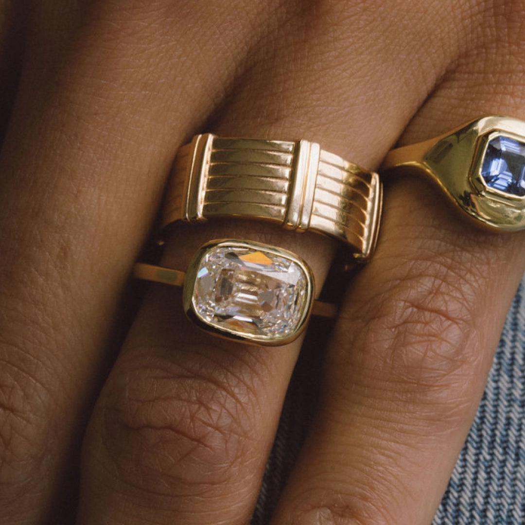 OLD MINE LAB DIAMOND BEZEL RING