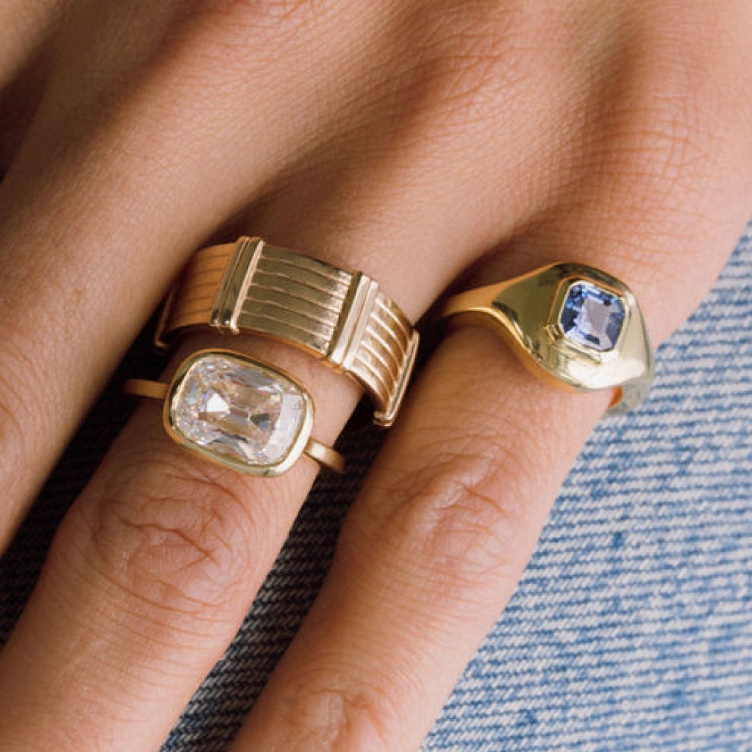 OLD MINE LAB DIAMOND BEZEL RING