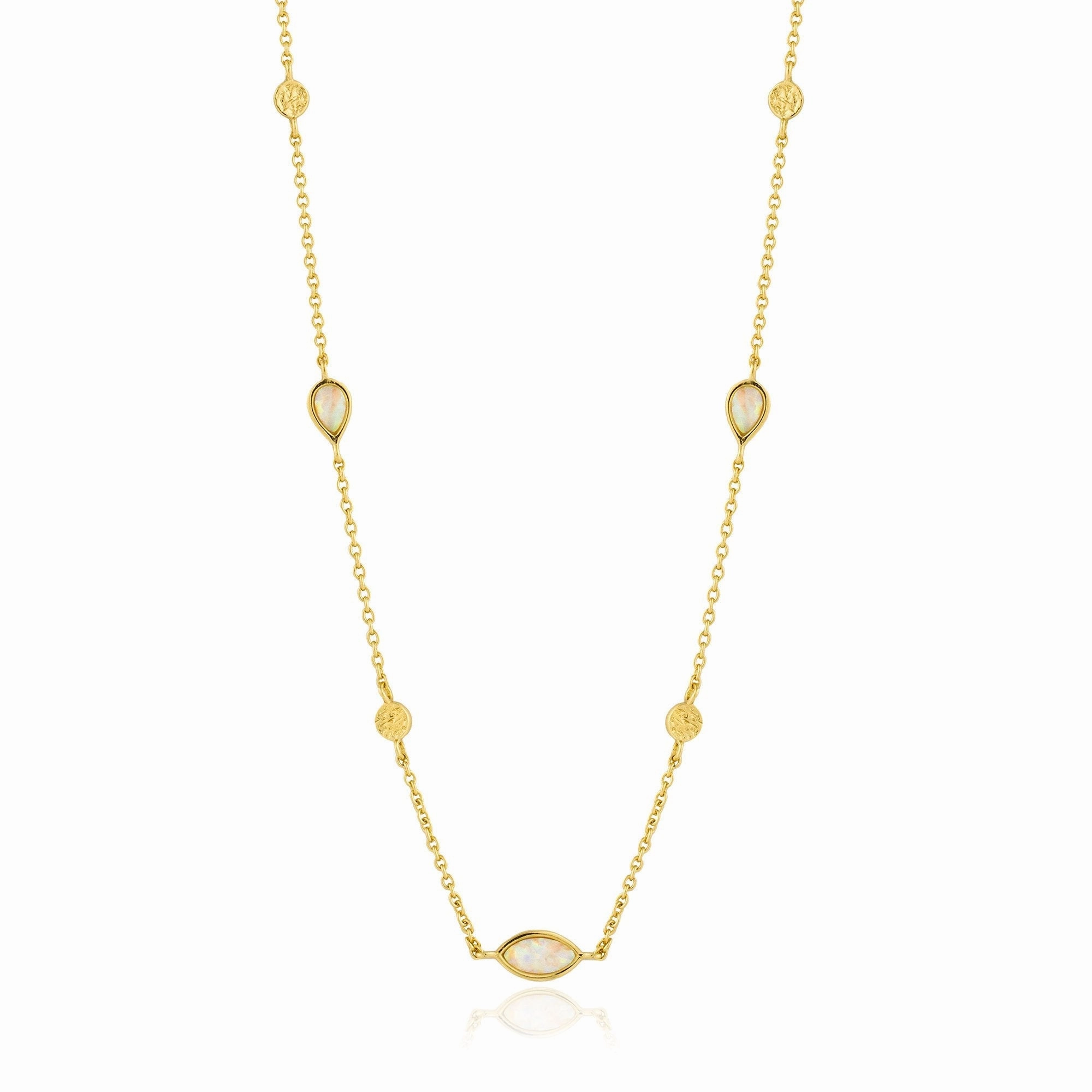 Opal Color Gold Necklace