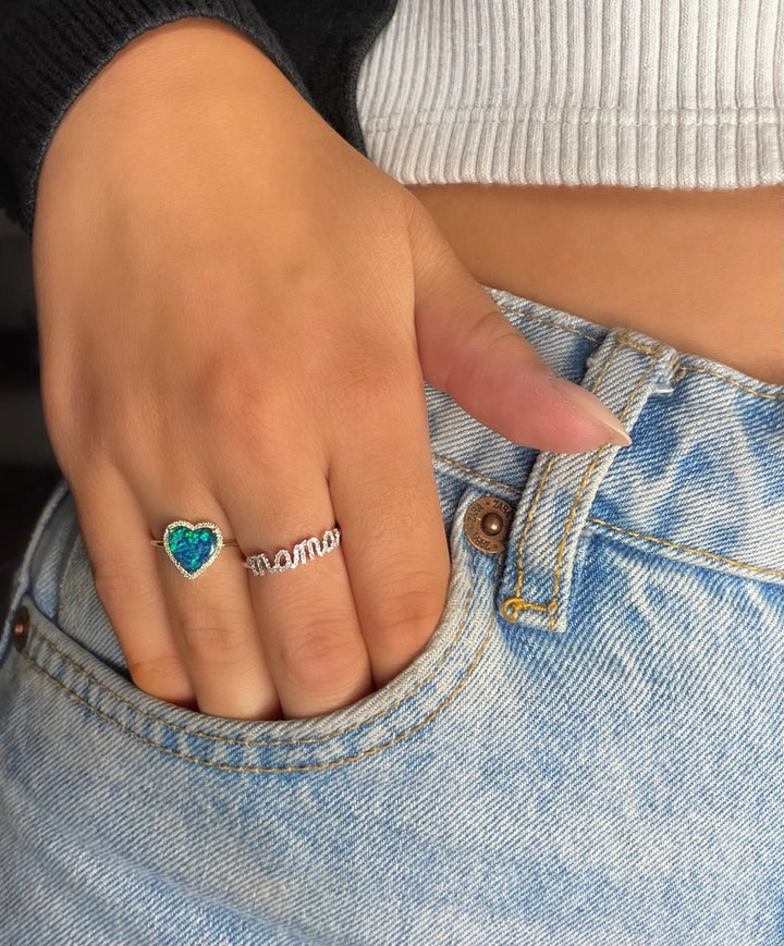 Opal Heart Ring