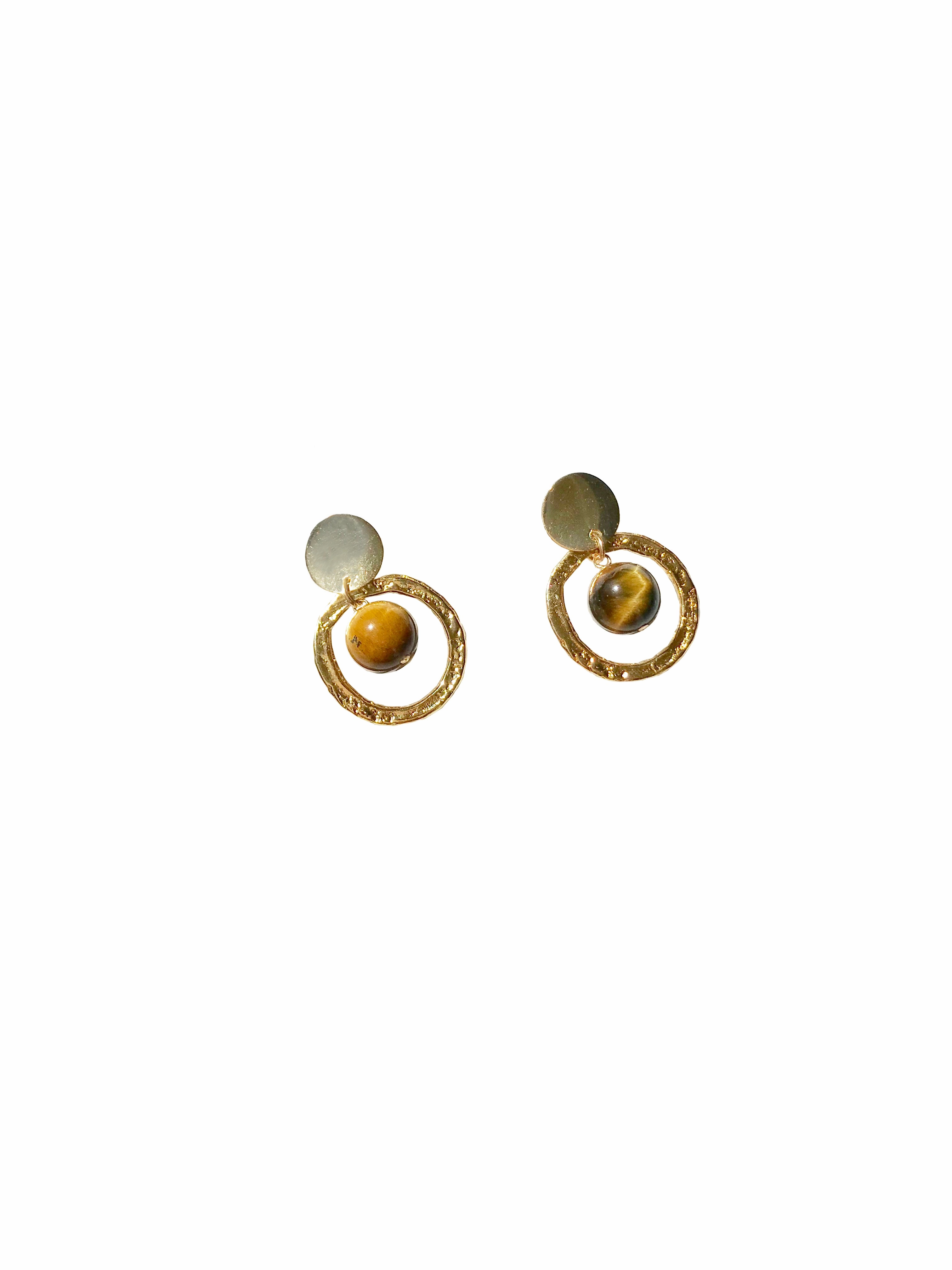 Ostrea Earrings- Tiger's Eye