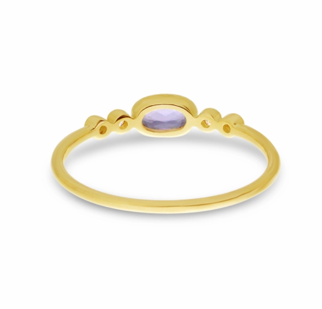 Oval Amethyst and Diamond Stackable
