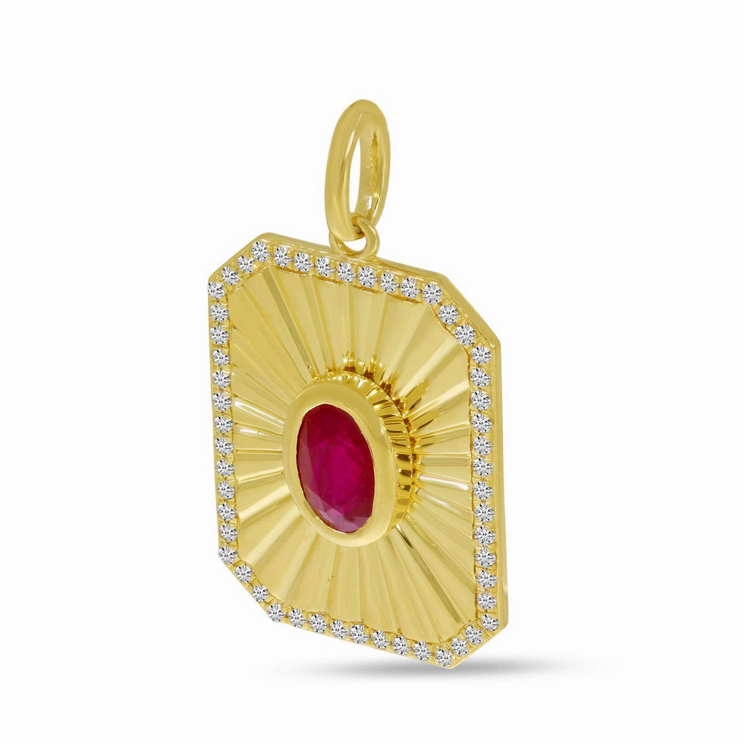 Oval & Diamond Burst Pendant