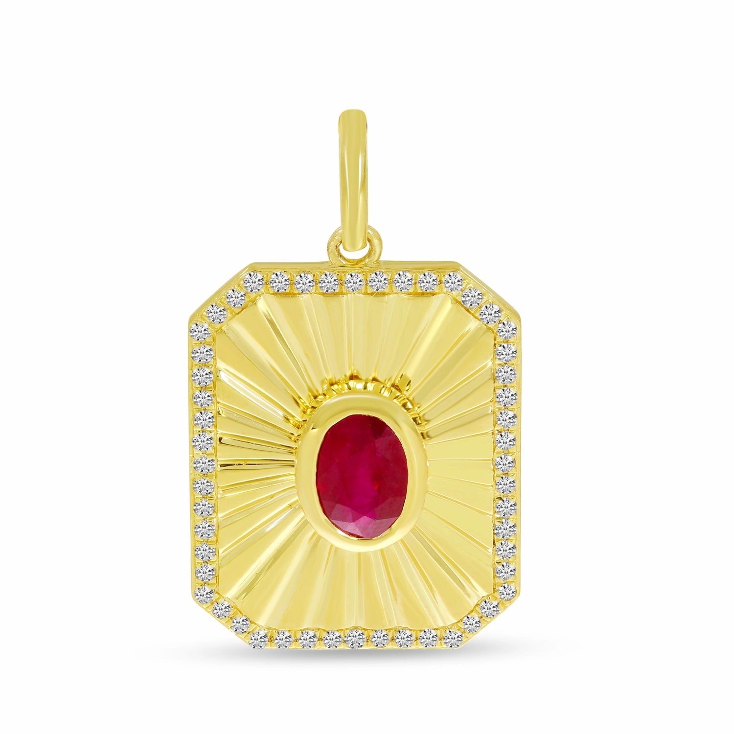 Oval & Diamond Burst Pendant