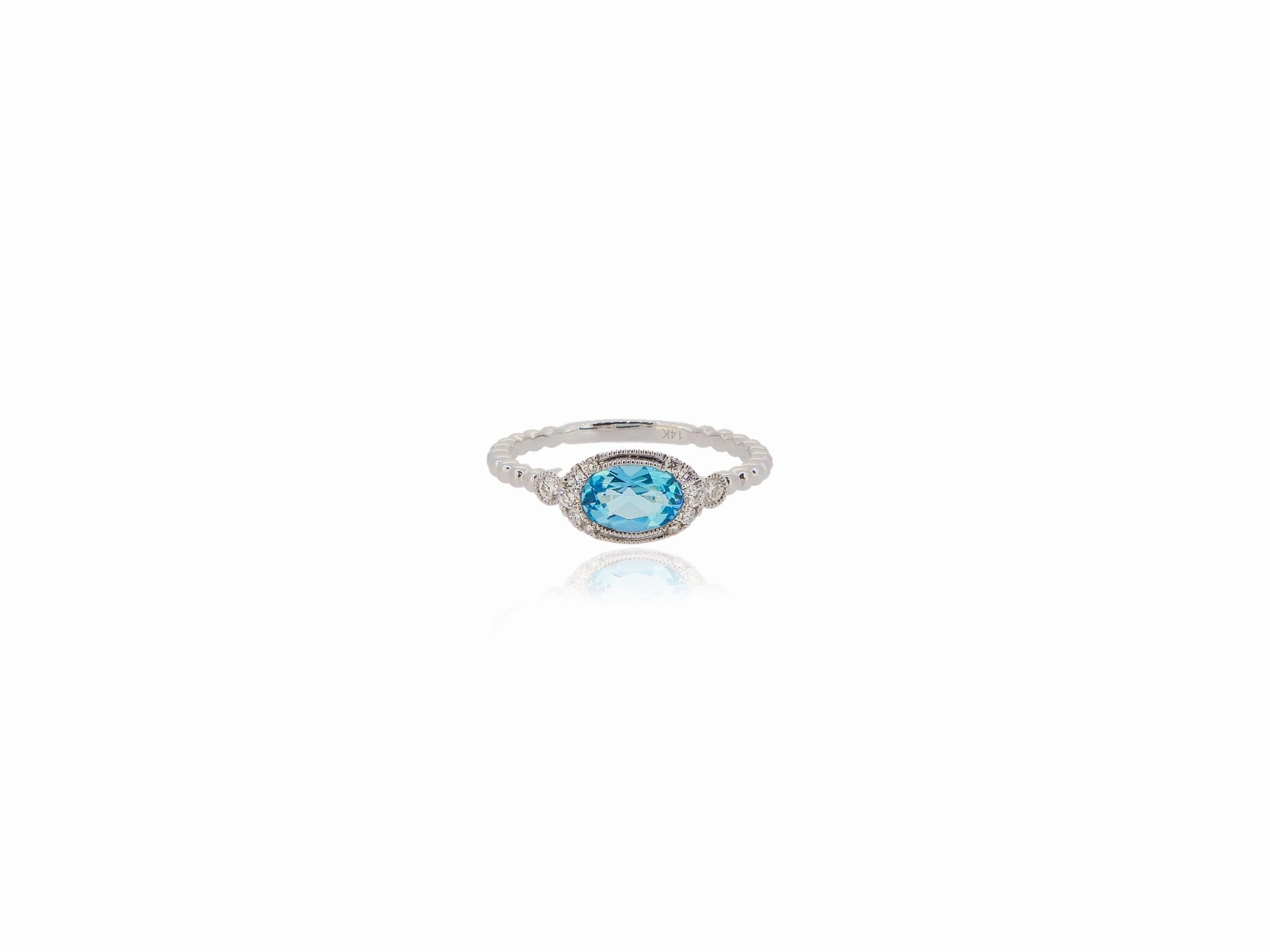 Oval Blue Topaz Ring