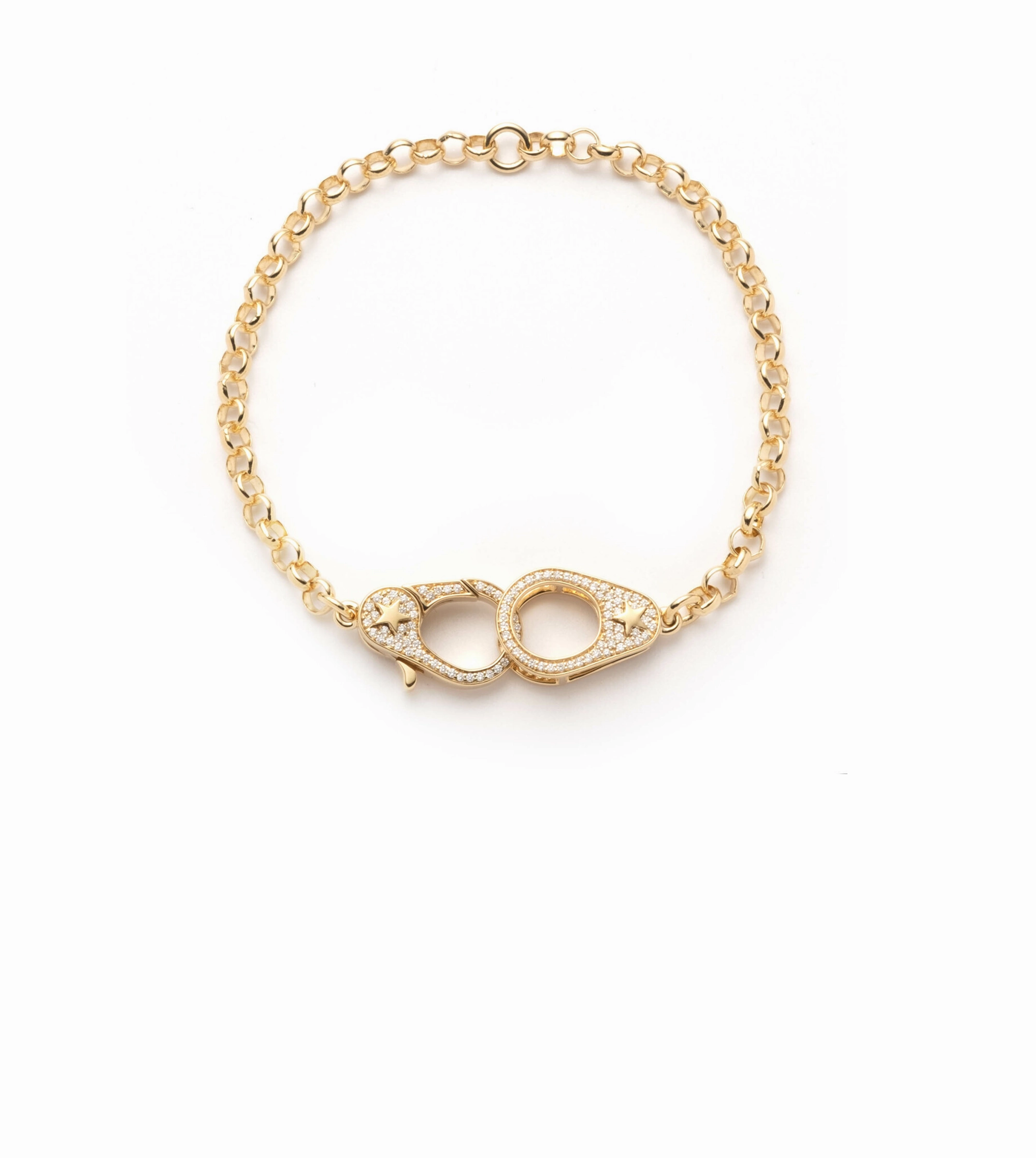 Pave Sister Hook : Medium Belcher Bracelet