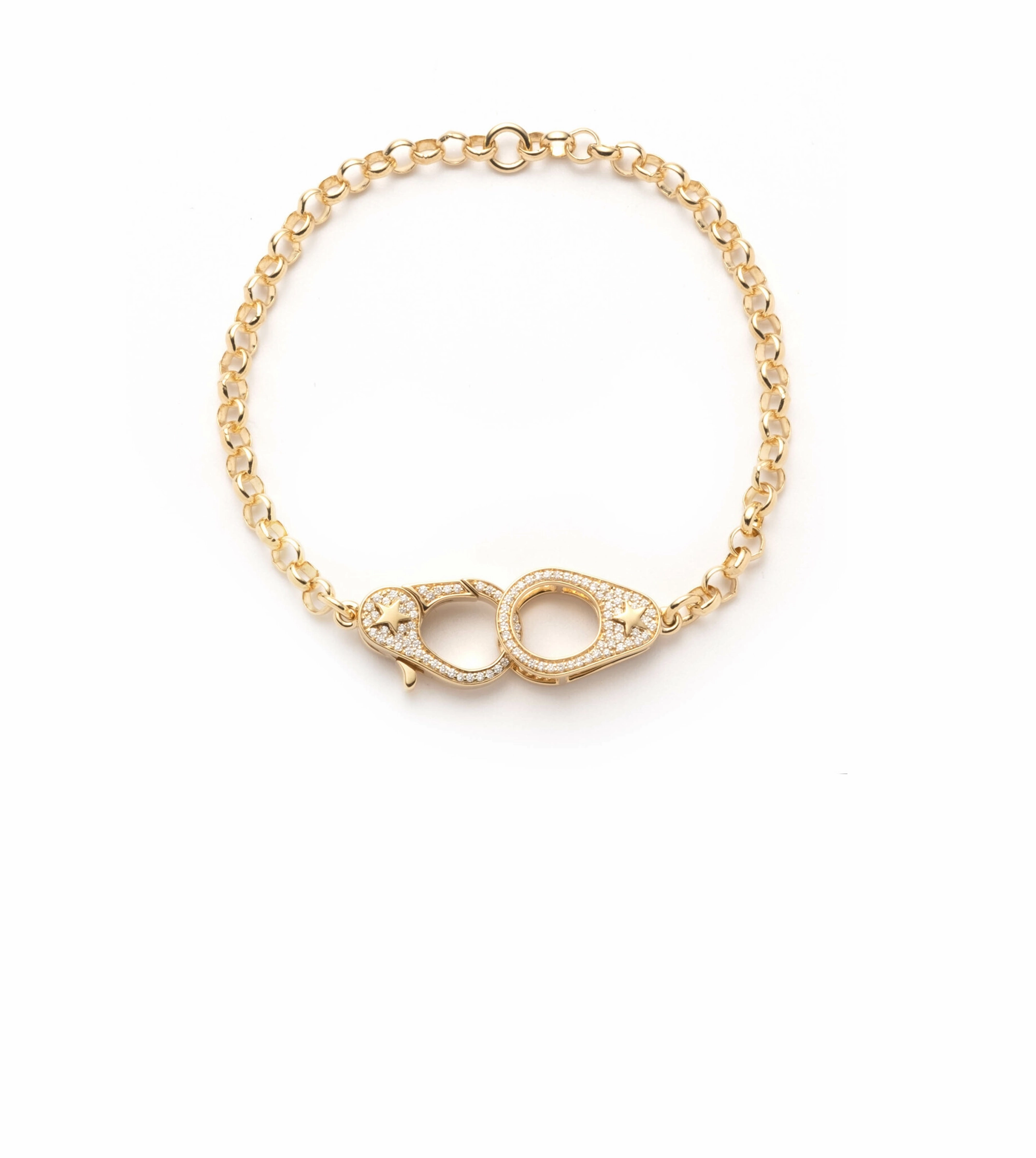 Pave Sister Hook : Medium Belcher Bracelet