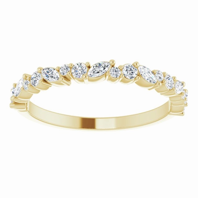 Pear & Round Stacker Ring