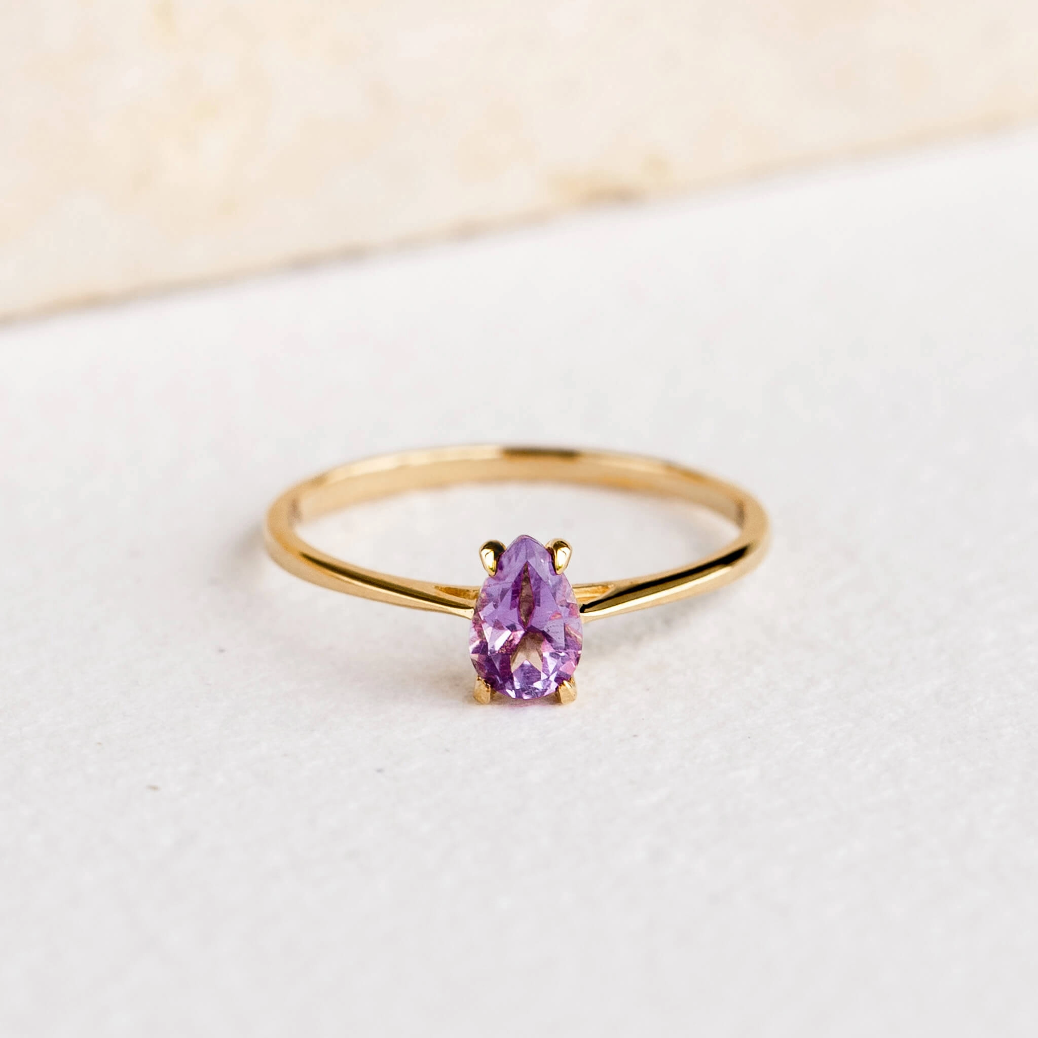 Pear Shaped Ring Amethyst - Martine