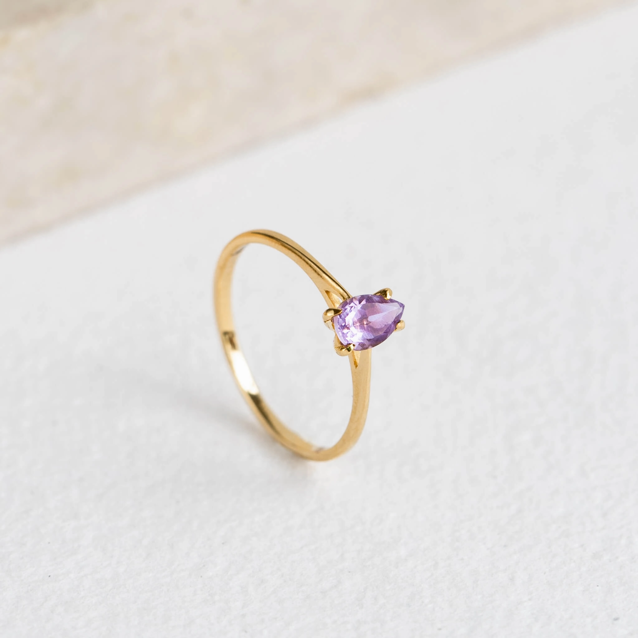 Pear Shaped Ring Amethyst - Martine