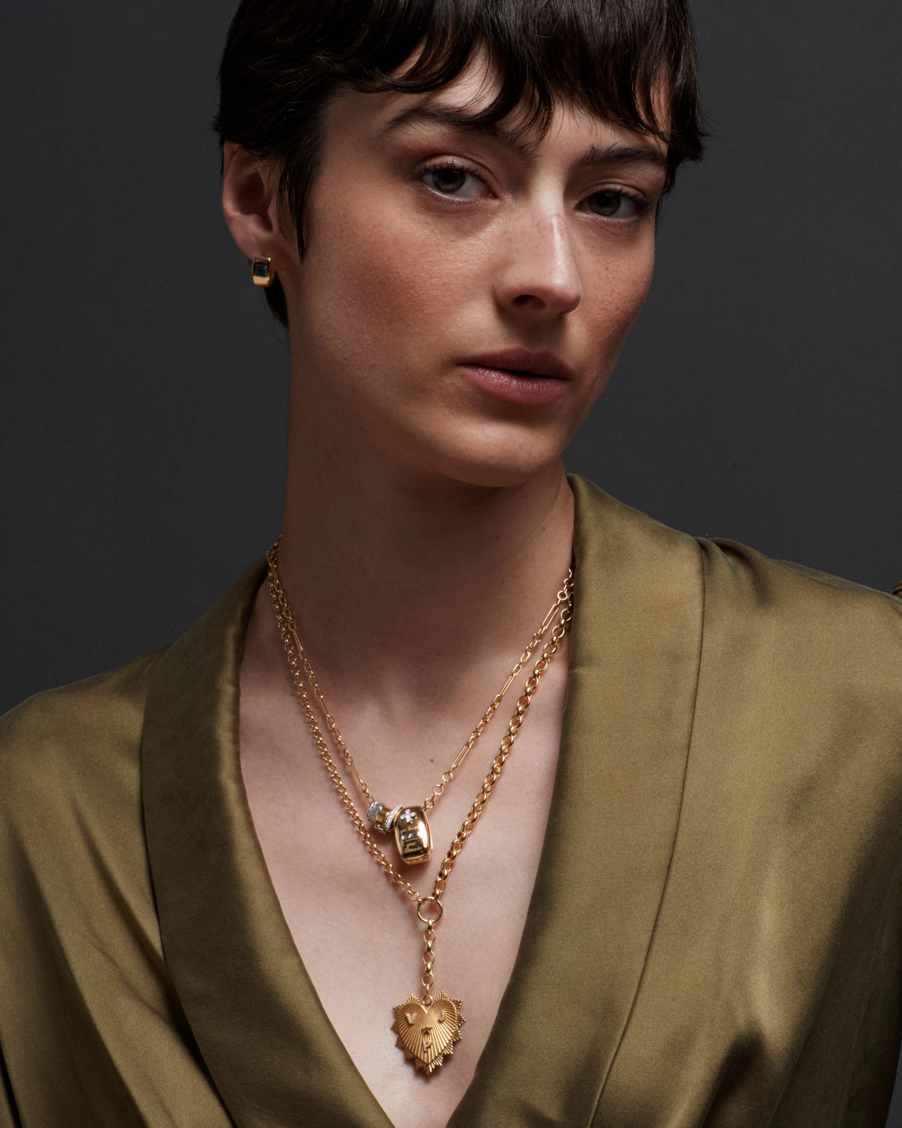 Personalized Oversized Love Token : Heavy Mixed Belcher Extension Chain Necklace
