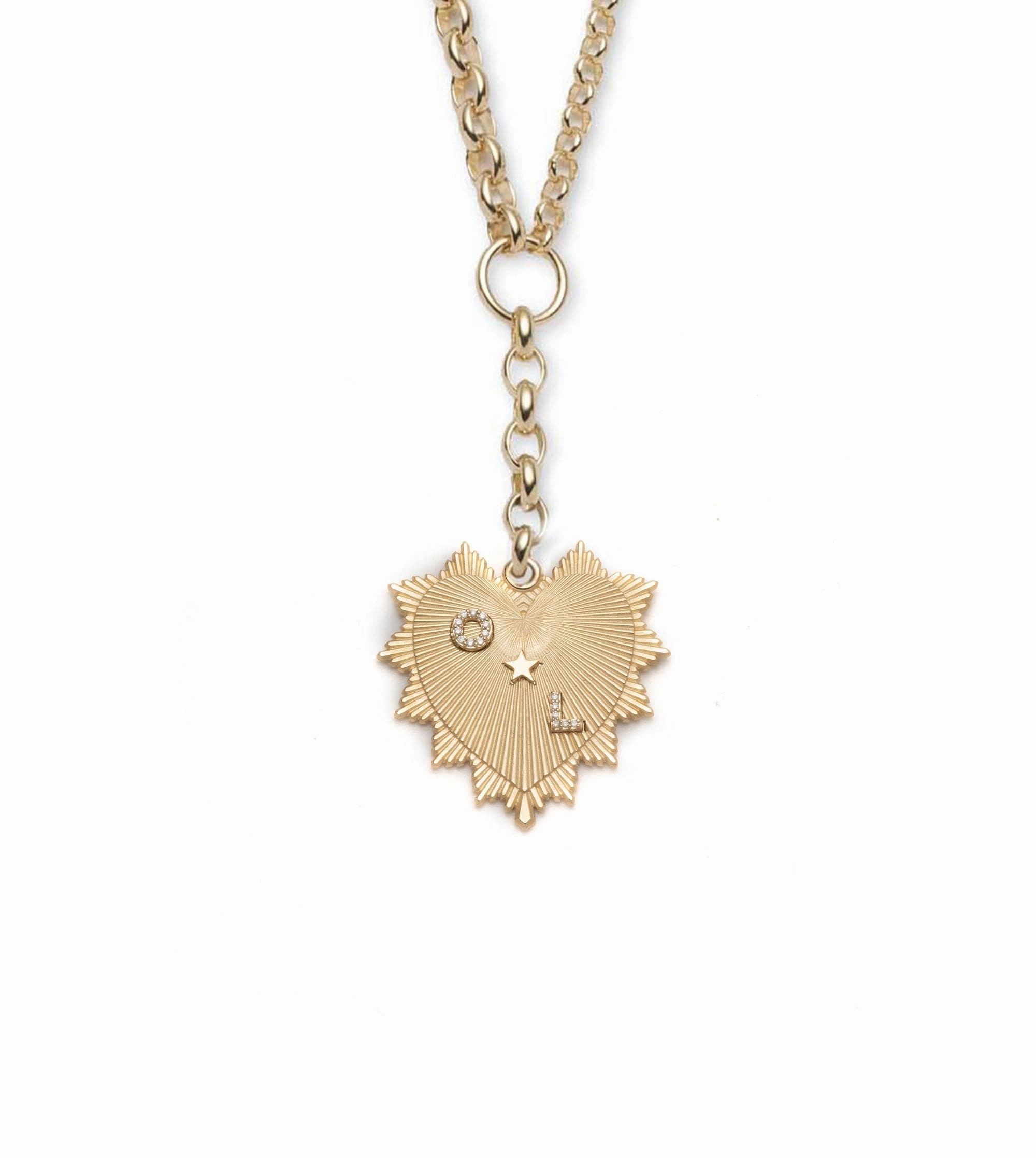 Personalized Oversized Love Token : Heavy Mixed Belcher Extension Chain Necklace