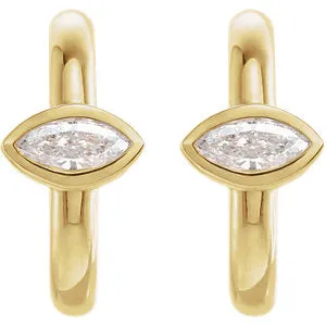 Petite Marquise Hoop Earrings