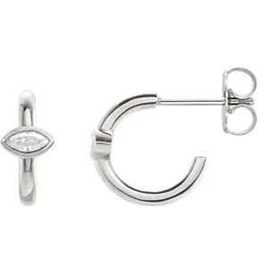 Petite Marquise Hoop Earrings