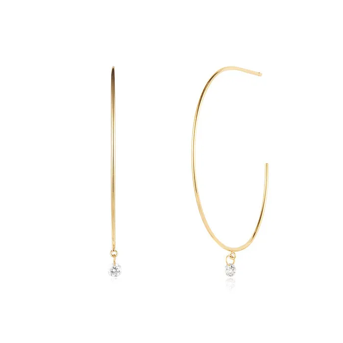 PIROUETTE | Single Floating Dia Hoop Earring