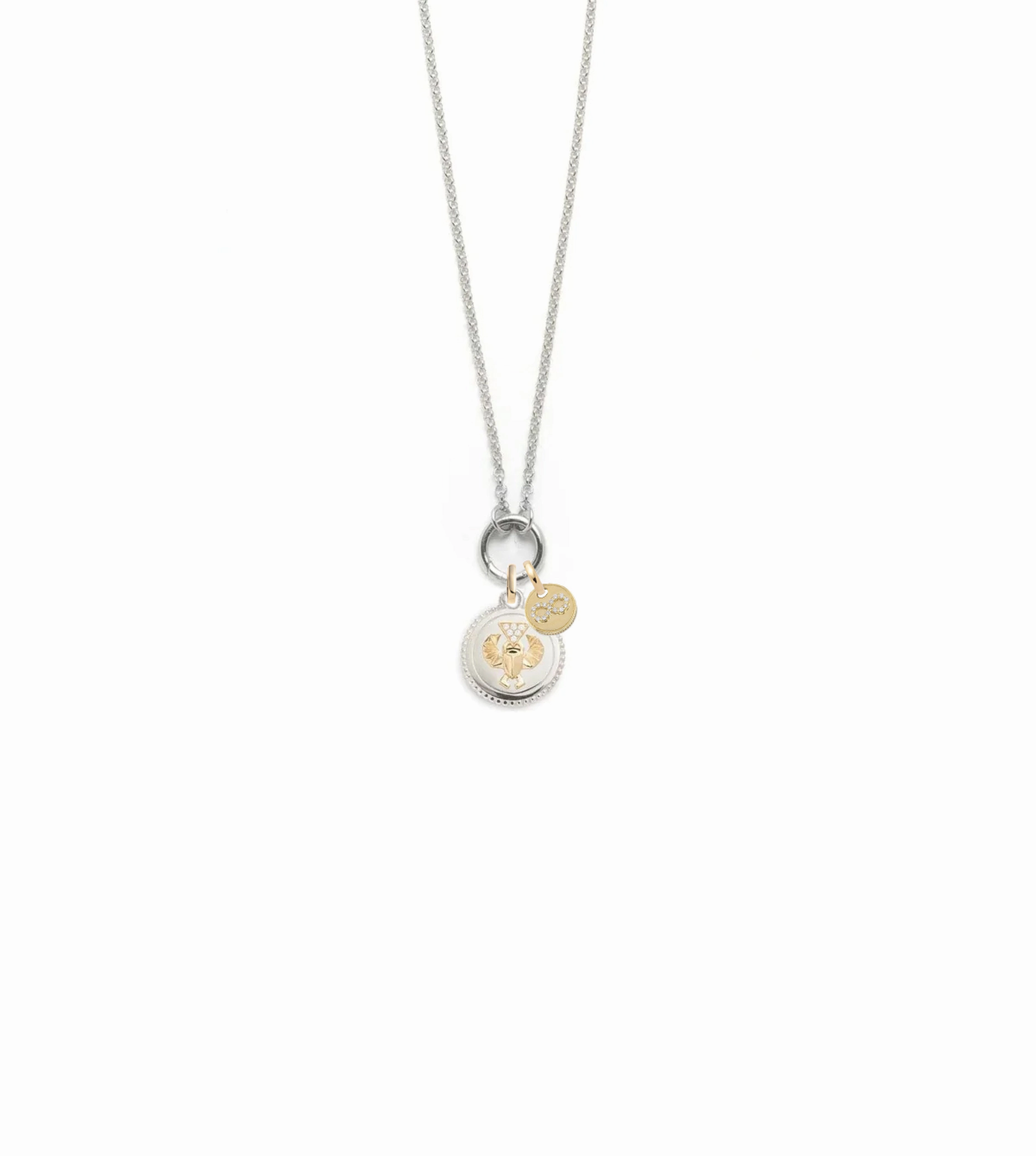 Protection and Infinity Small Belcher Open Chain Story : in Mixed Gold with Diamonds