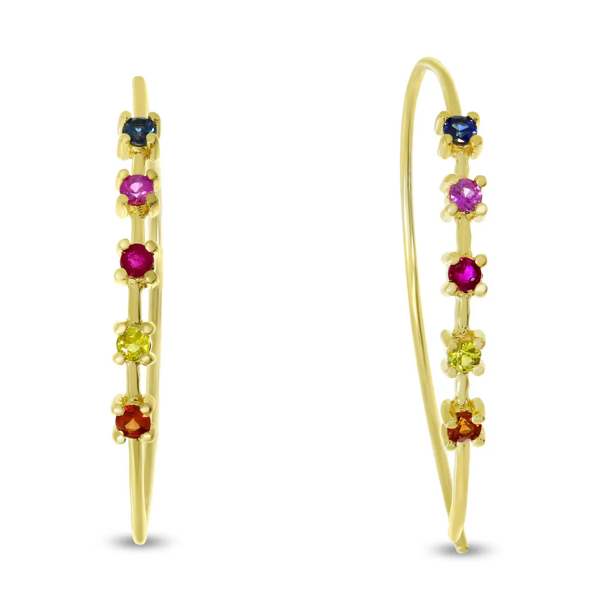 Rainbow Sapphire Wire Earrings