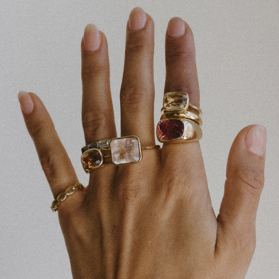 RASPBERRY PINK TOURMALINE CLOUD RING