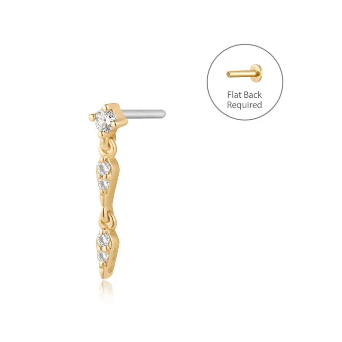 REAGAN | Lab Grown Diamond Dangling Threadless Flatback Earring