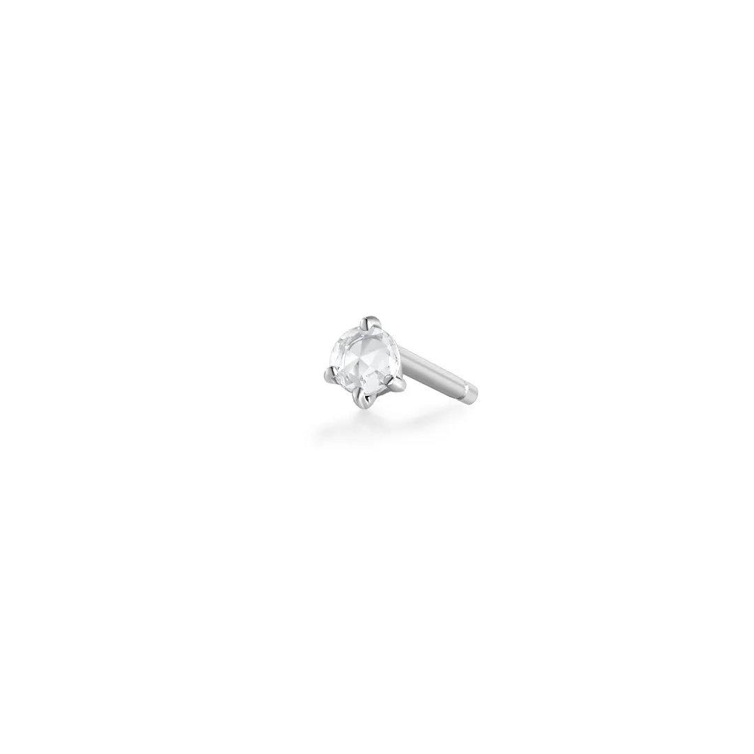 ROSALYN | Rose Cut White Sapphire Solitaire Stud Earring