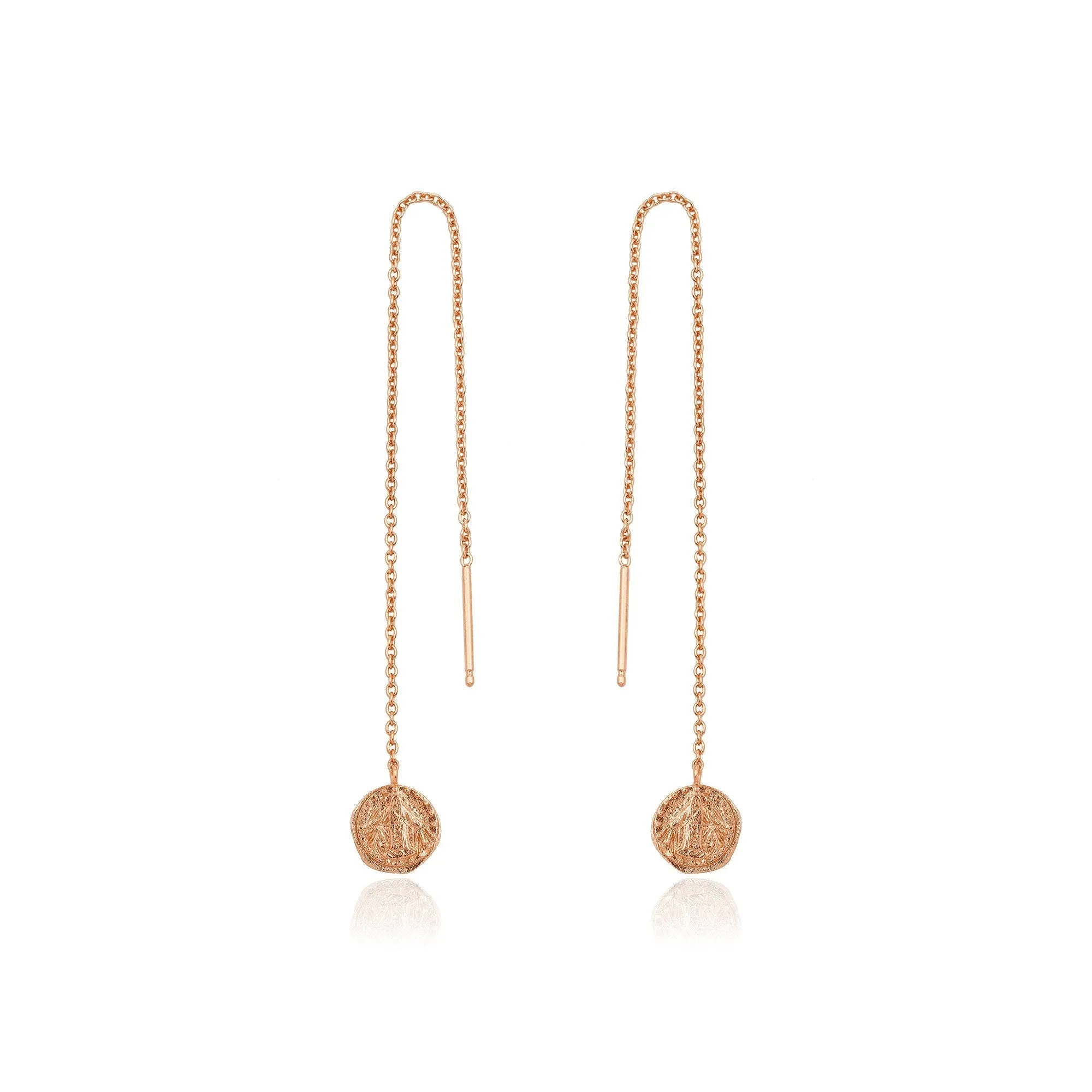 Rose Gold Deus Threader Earrings