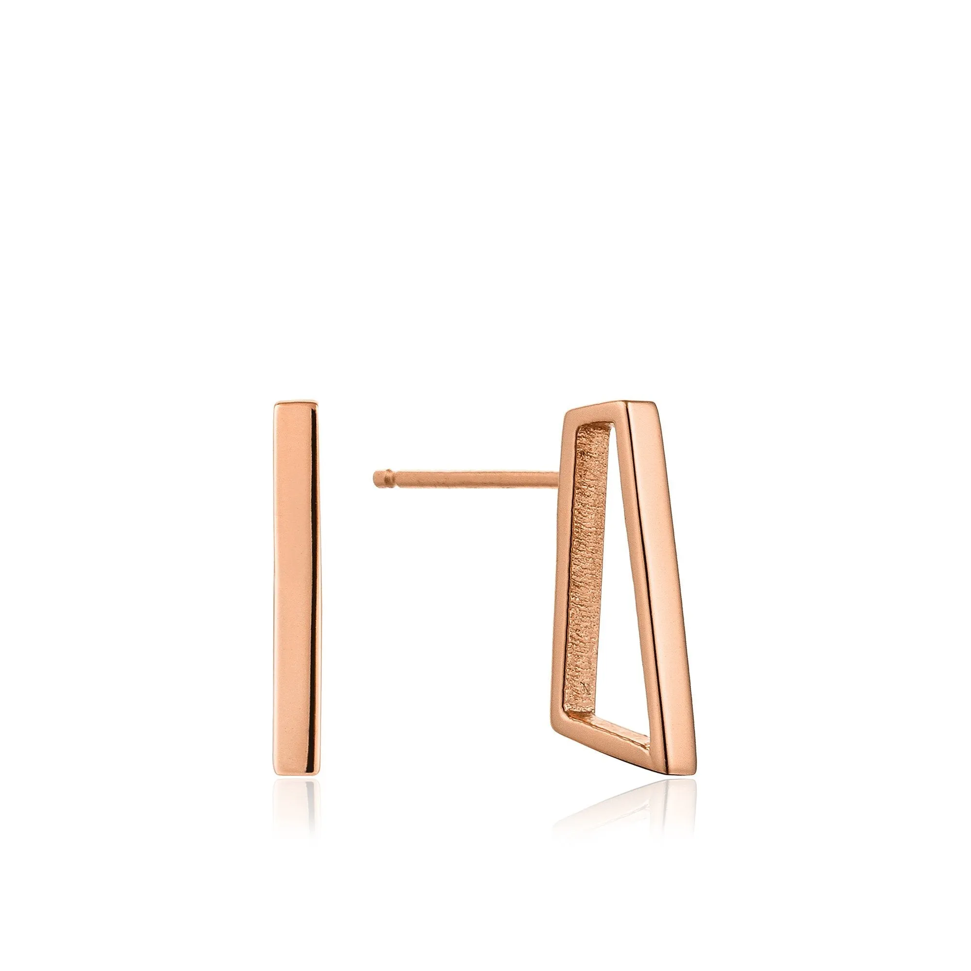 Rose Gold Prism Stud Earrings