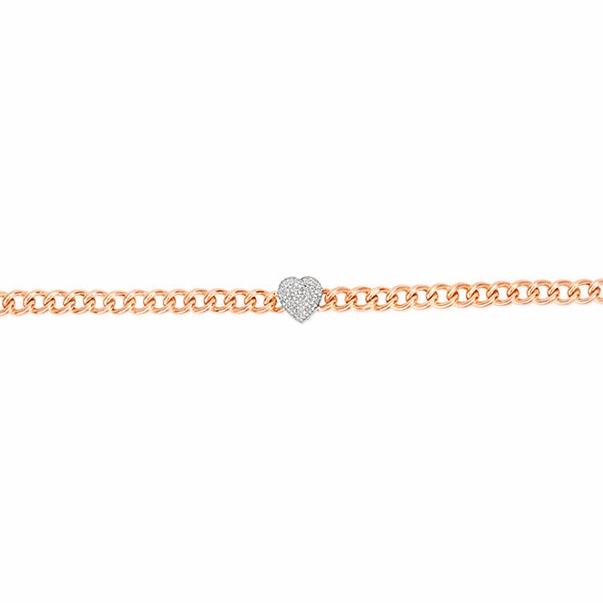Rose Gold Chain Heart Bracelet