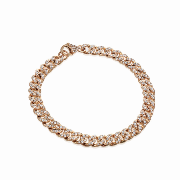 Rose Gold Chunky Cuban Diamond Link Bracelet