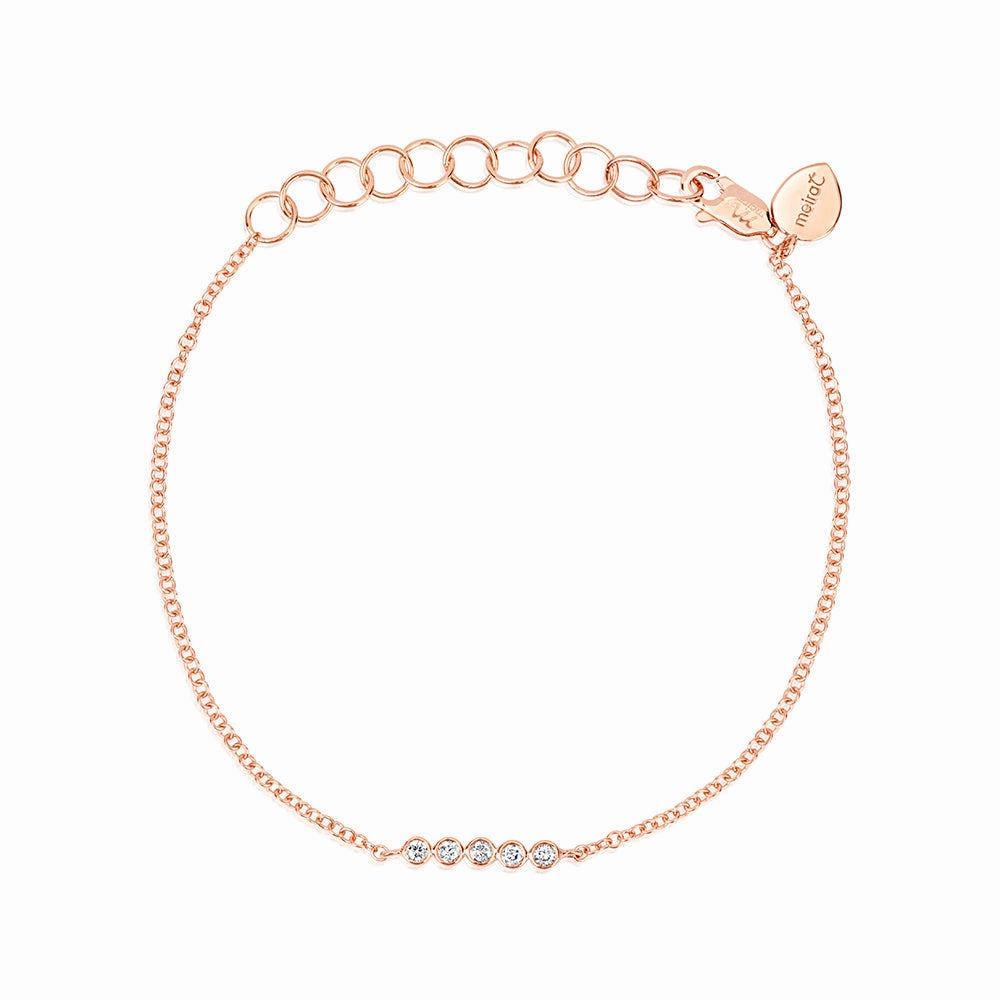 Rose Gold Dainty Bezel Bracelet