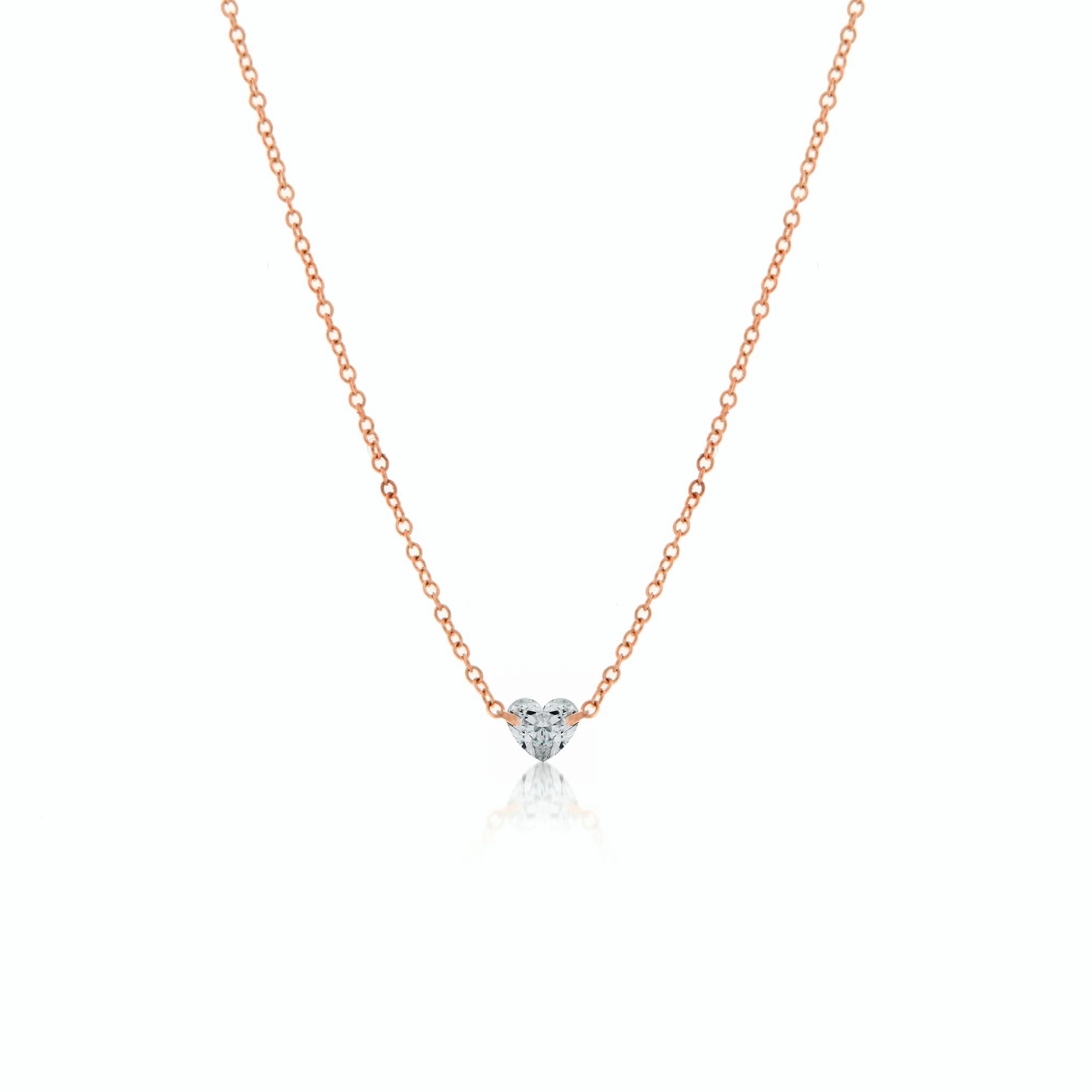 Rose Gold Drilled Heart Diamond