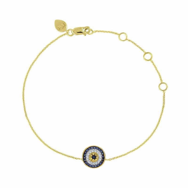 Round Evil Eye Diamonds and Sapphire Bracelet