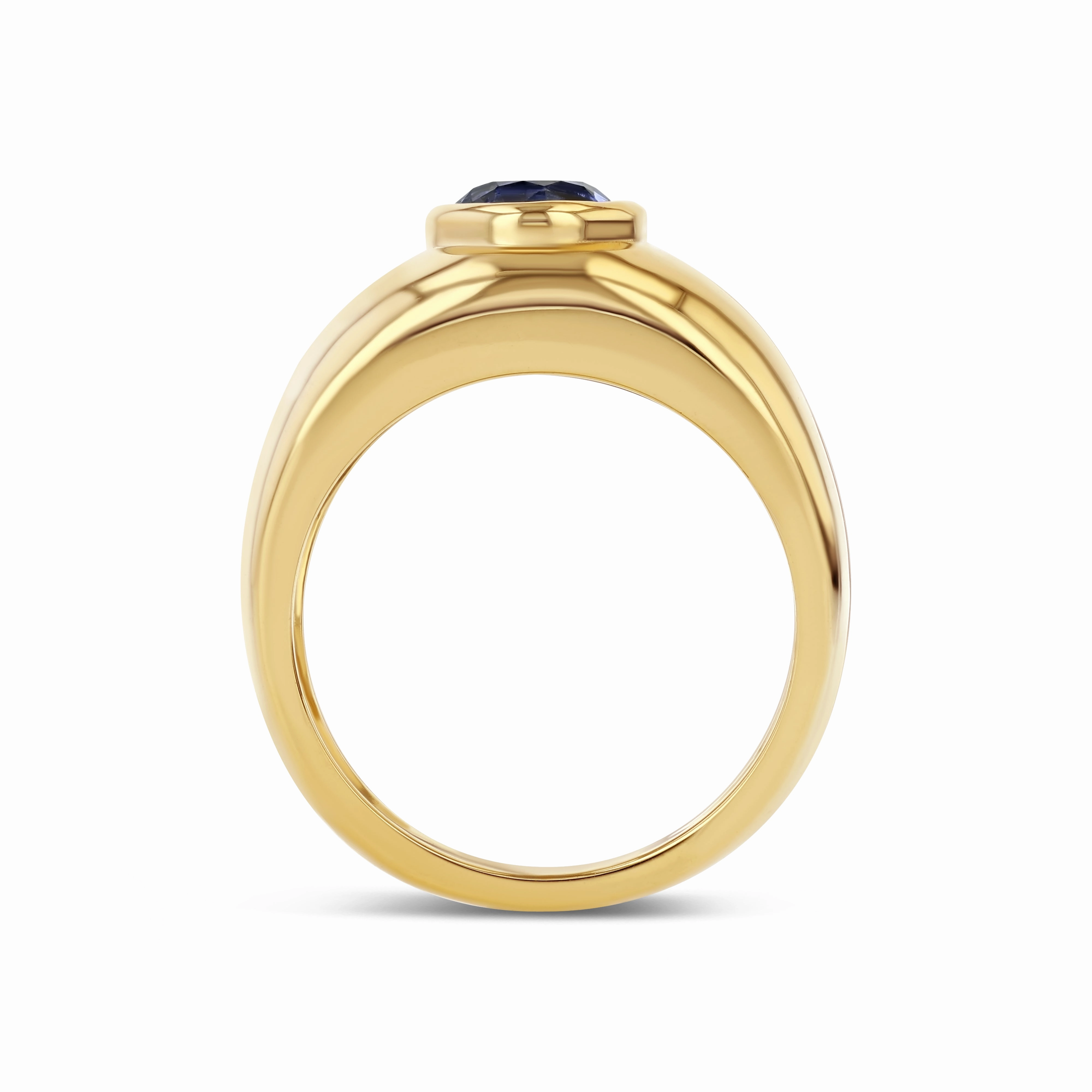 ROUND SAPPHIRE BEZEL SET CLOUD RING