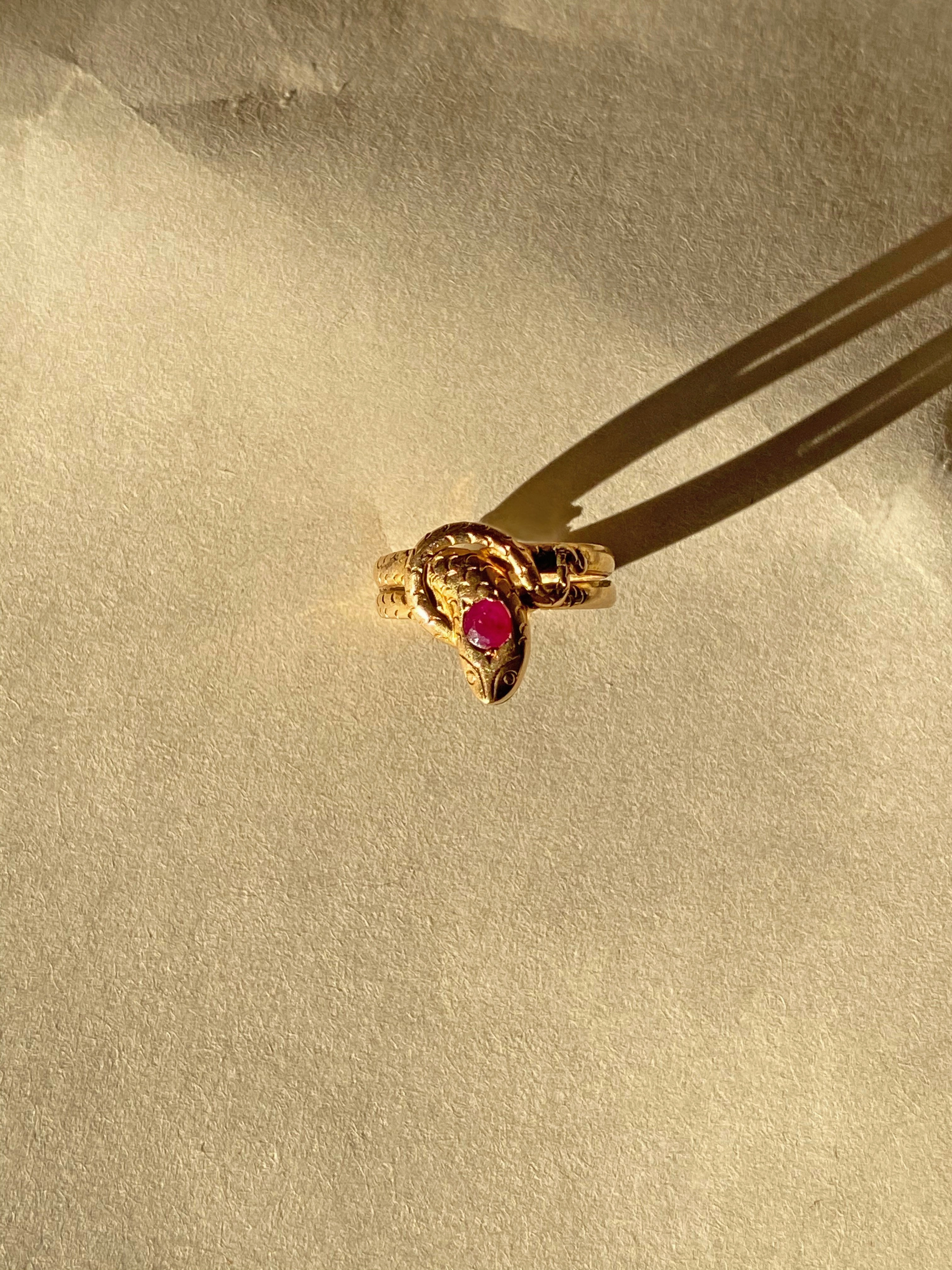 Ruby Snake Ring