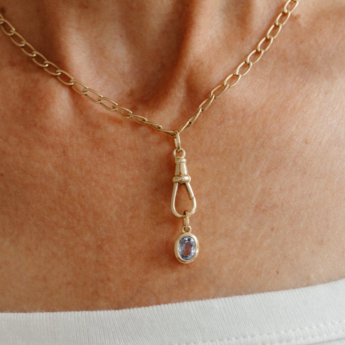 Sample Sapphire Oval Bezel Charm