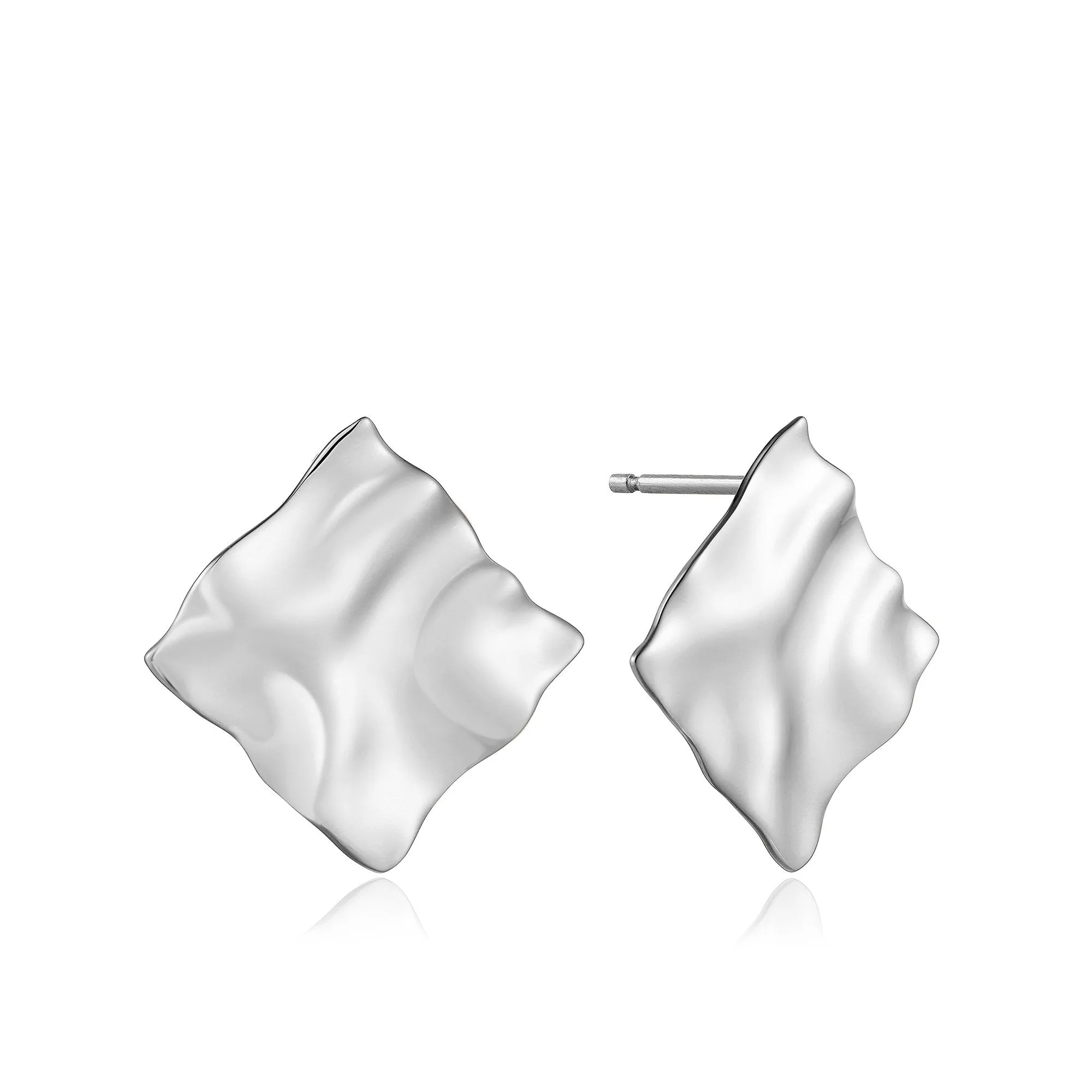 Silver Crush Square Stud Earrings