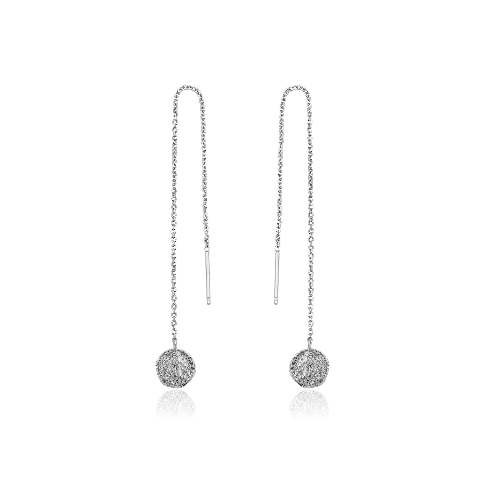 Silver Deus Threader Earrings