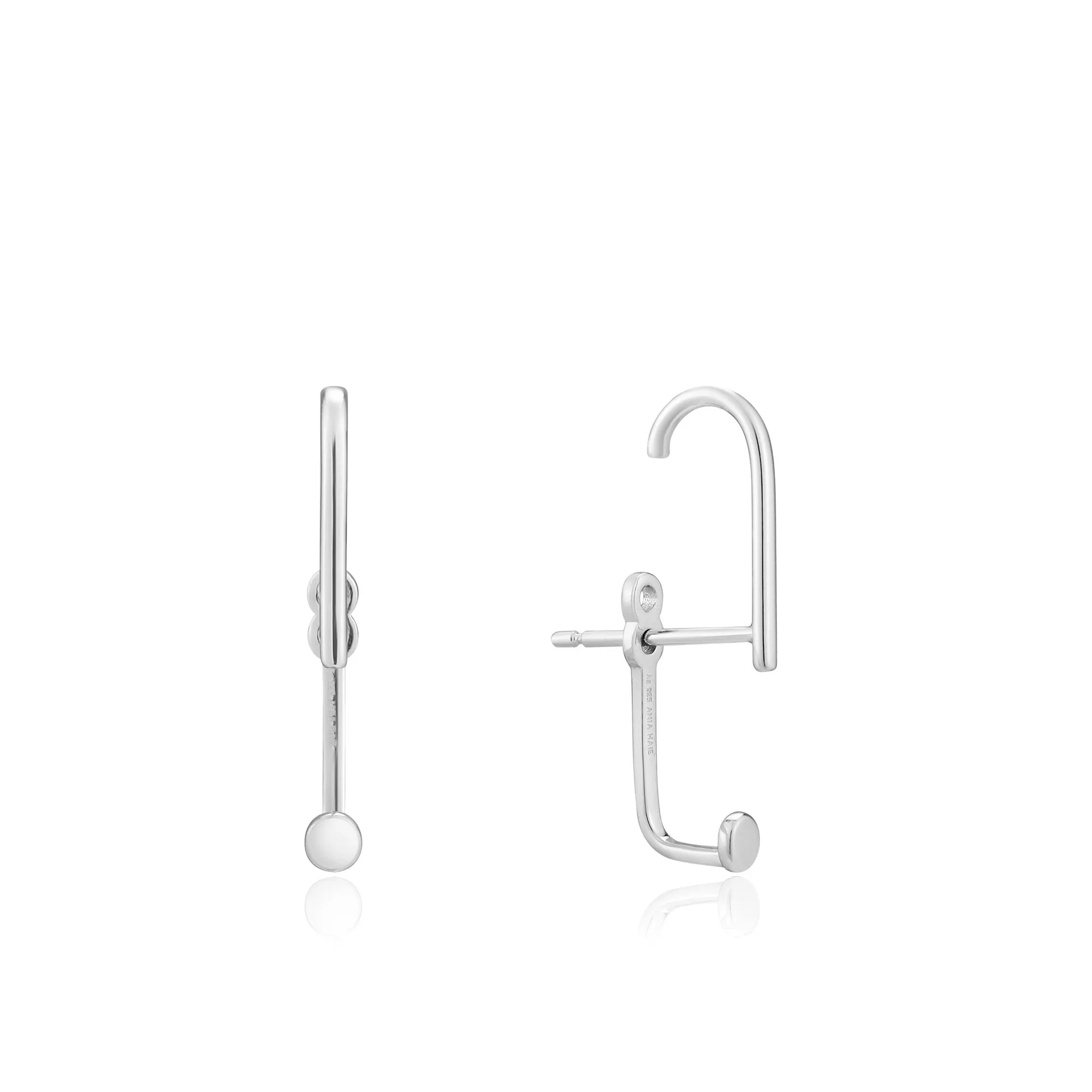 Silver Dot Ear Jackets With Lobe Hook