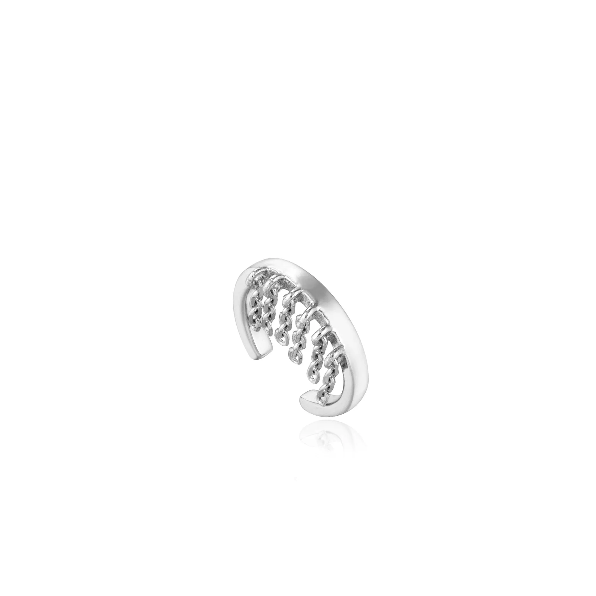 Silver Fringe Fall Ear Cuff