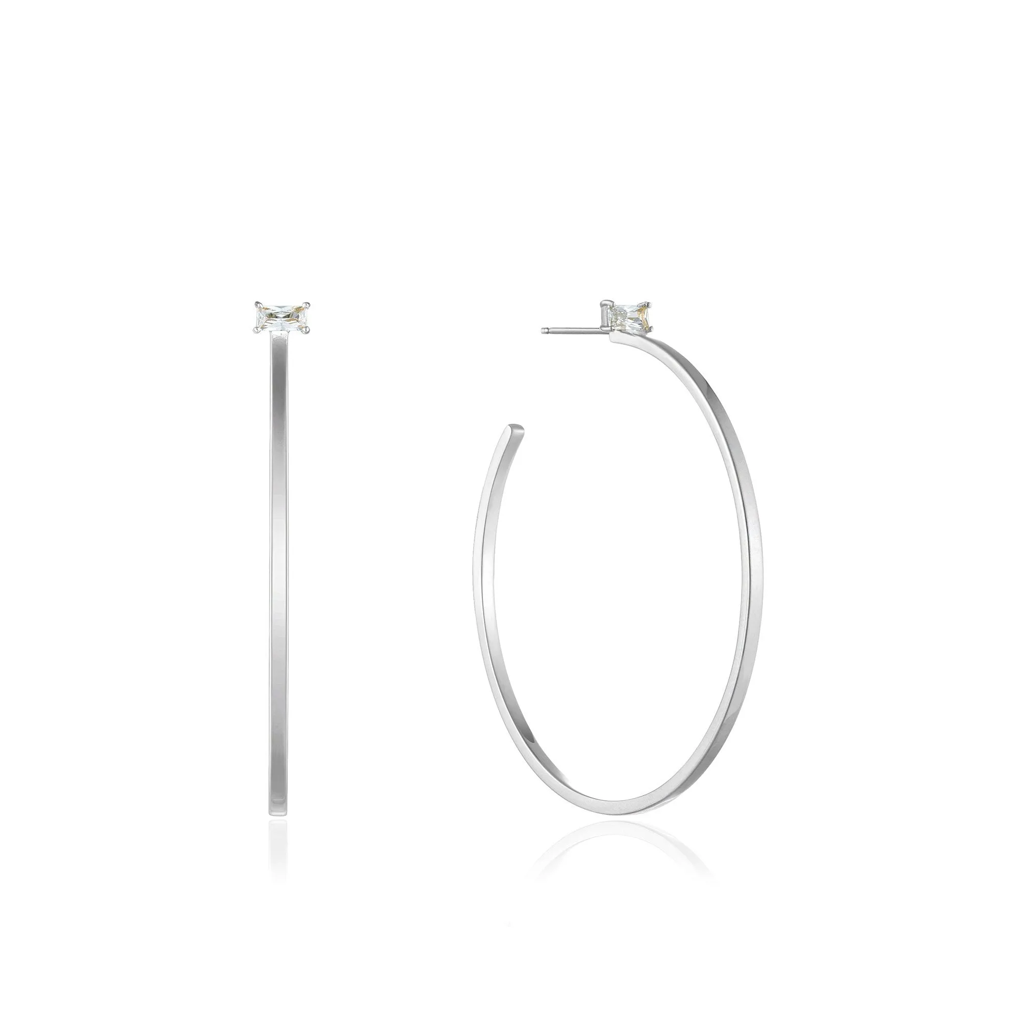 Silver Glow Hoop Earrings