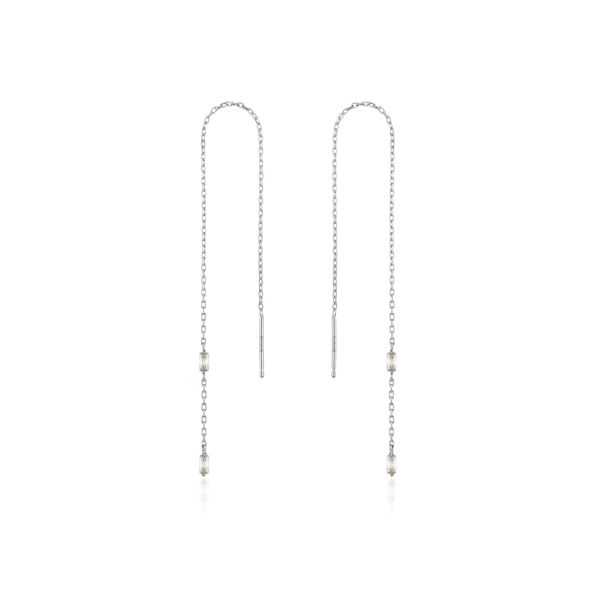 Silver Glow Threader Earrings