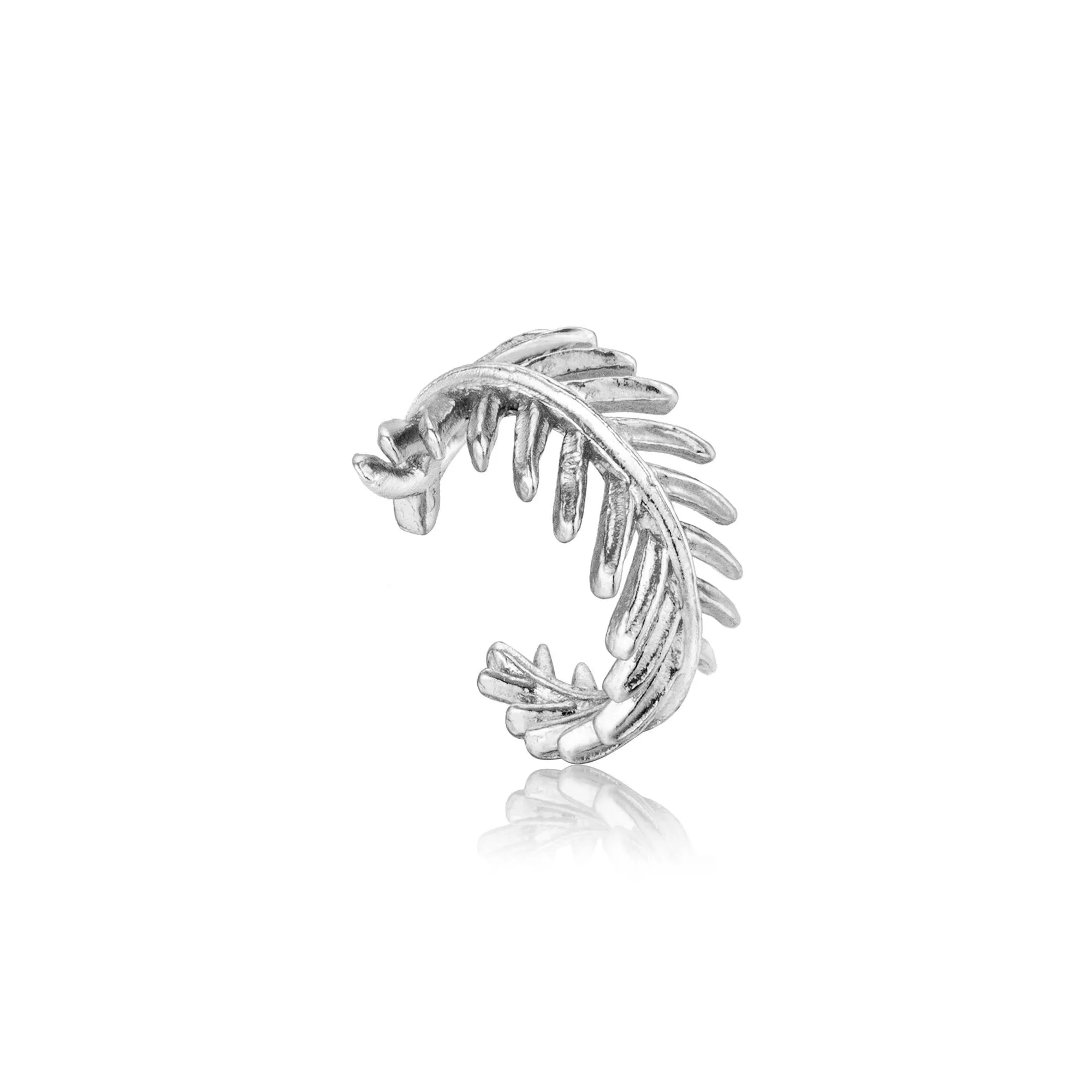 Silver Palm Ear Cuff