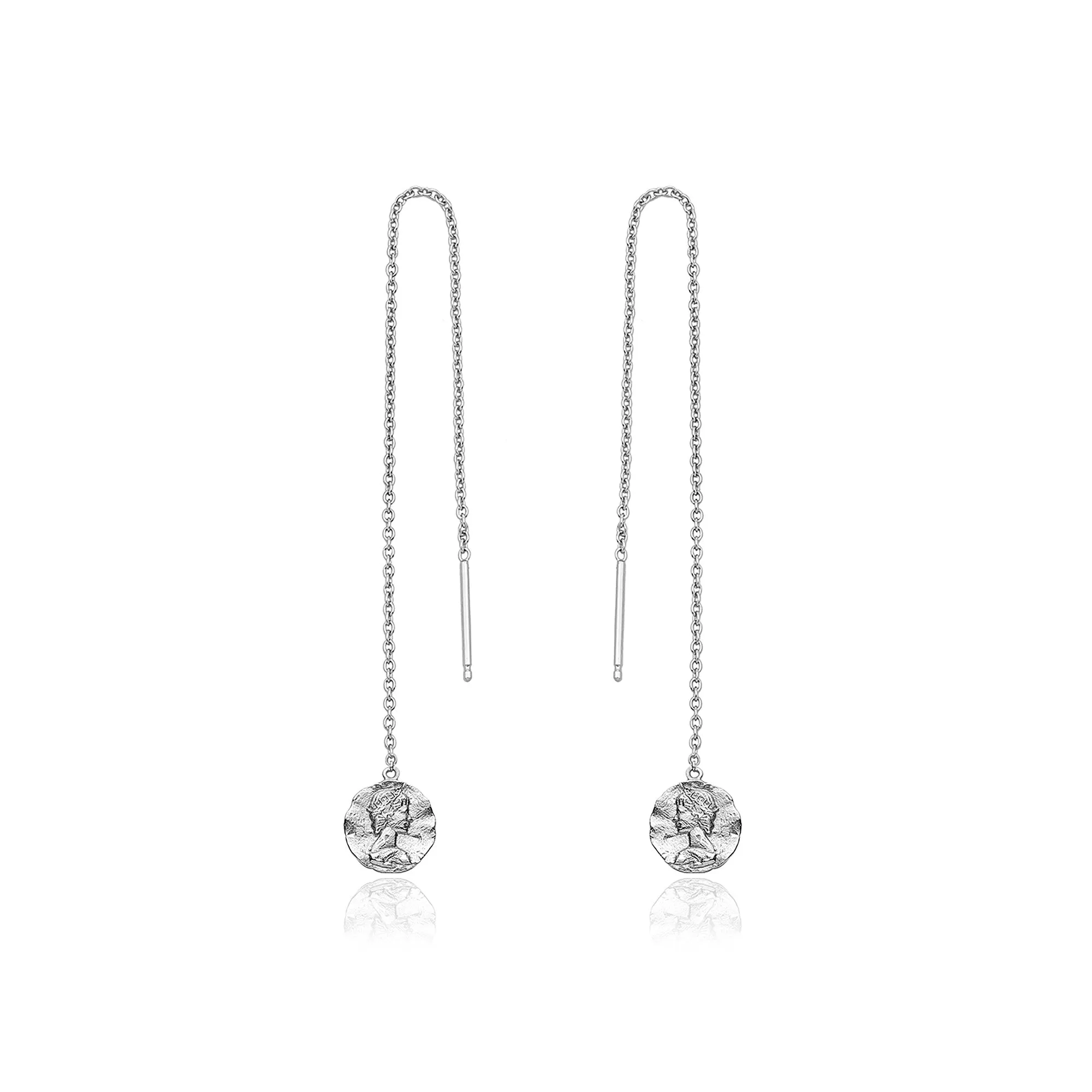 Silver Roman Empress Threader Earrings