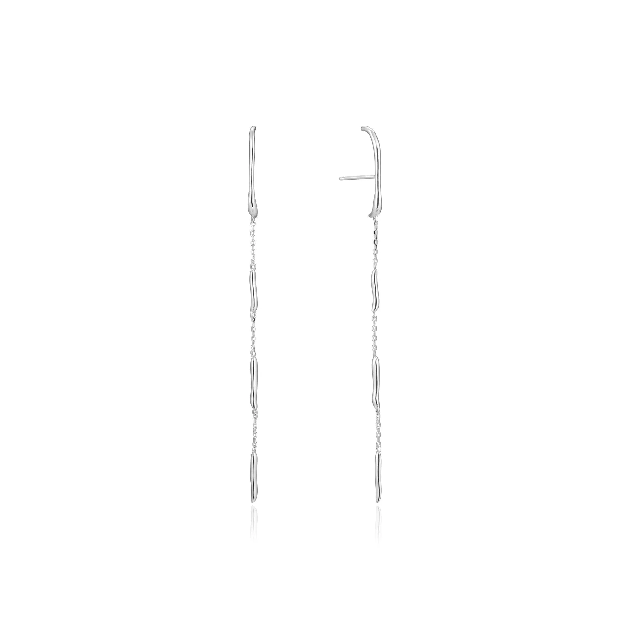 Silver Slinky Drop Earrings