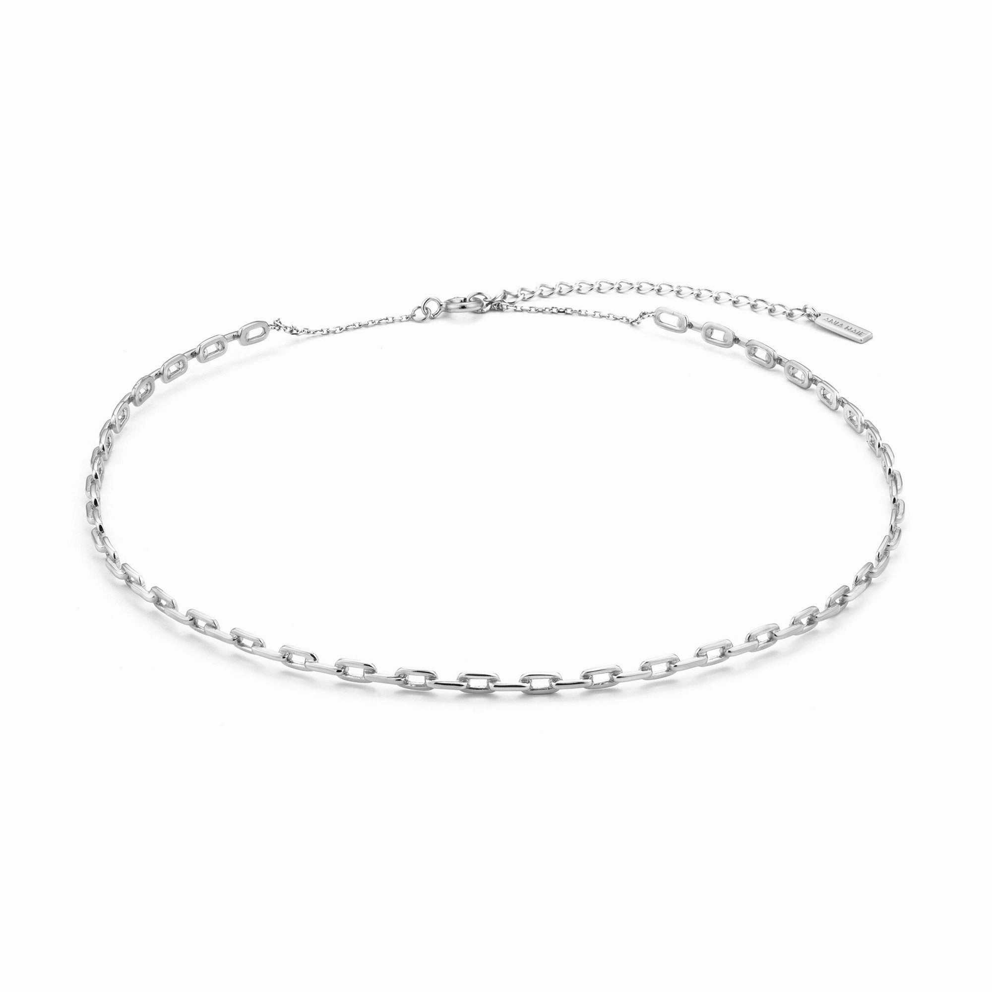 Silver Chain Solid Choker