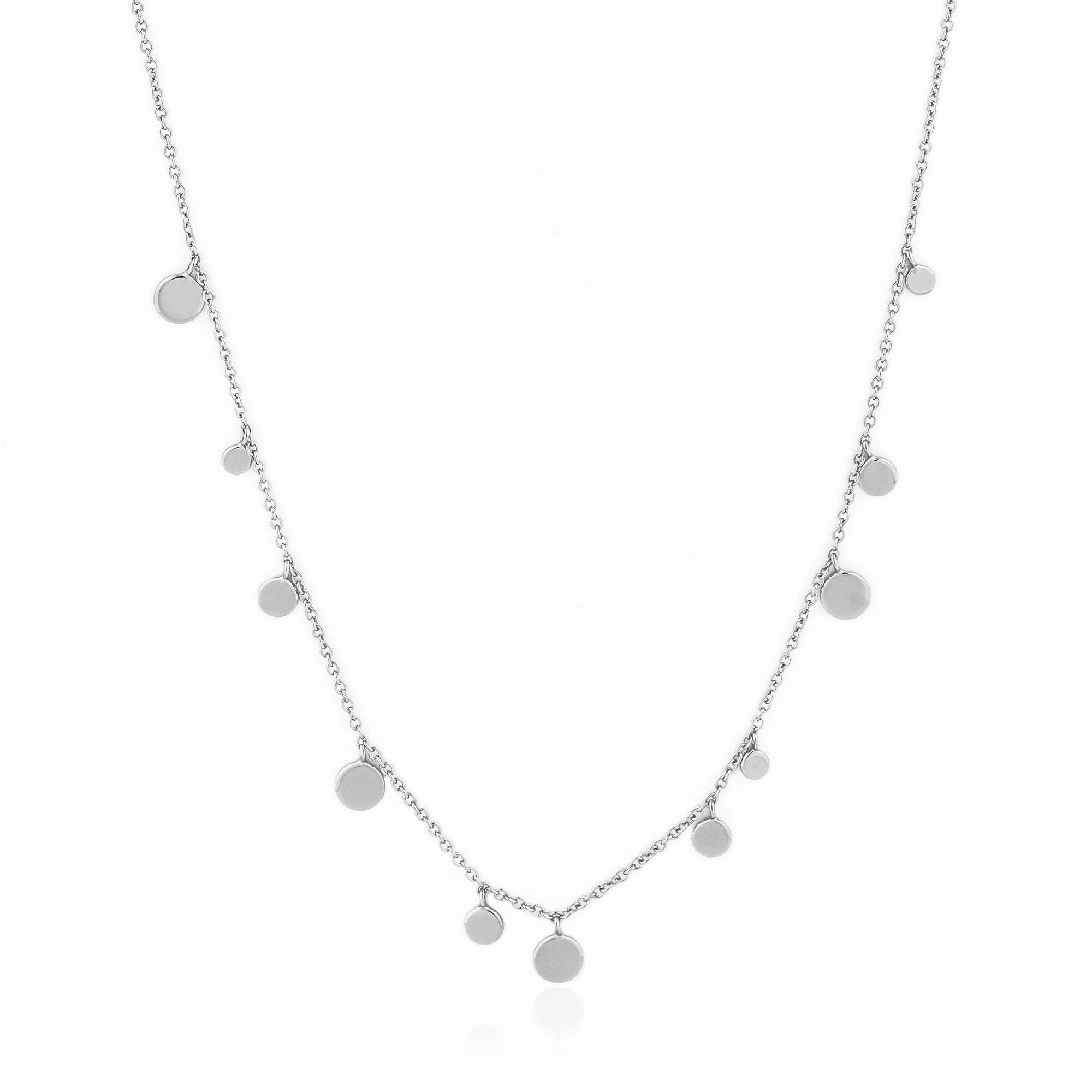 Silver Geometry Mixed Discs Necklace